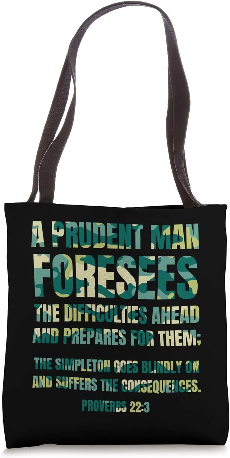 Bible Prepping Quote Doomsday Prepper Homesteader Tote Bag