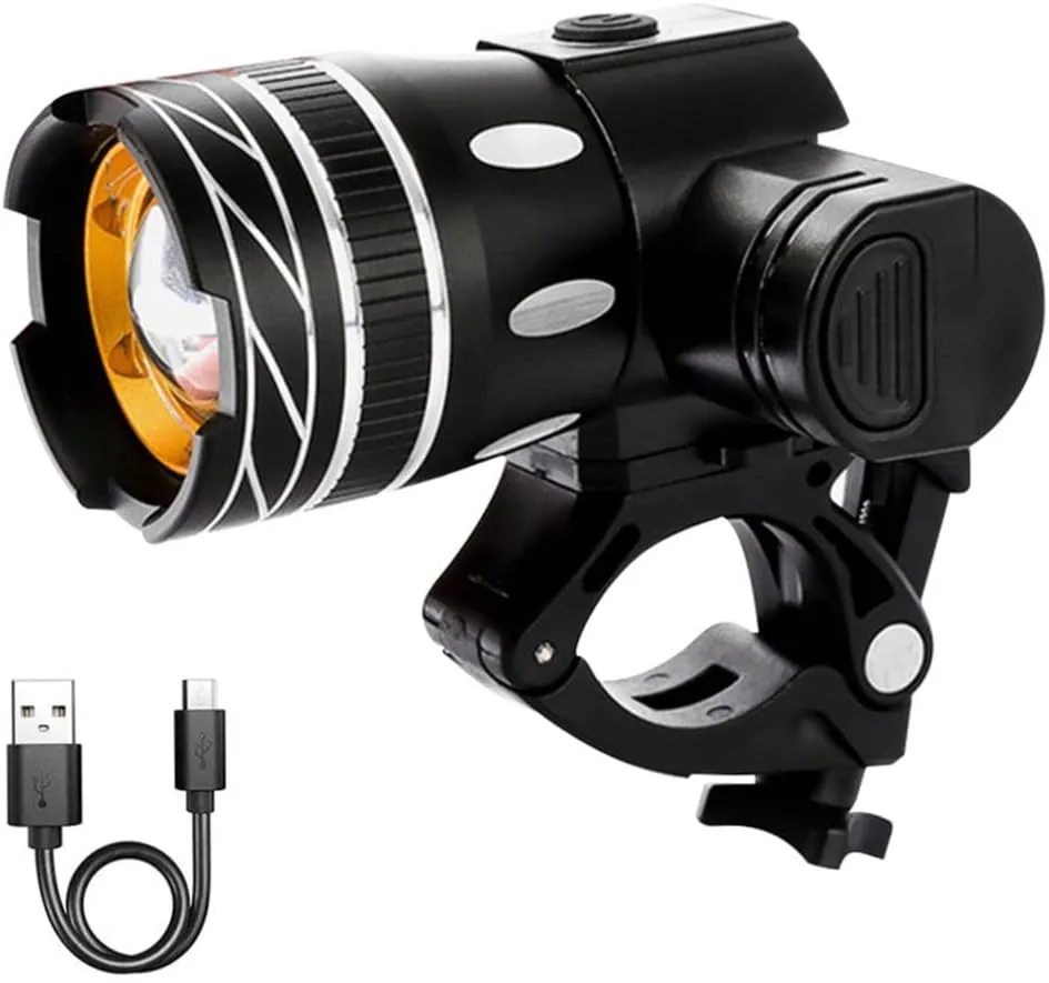 Bicycle Headlights, Front LED Bicycle Indicator Light, Bright USB Rechargeable Bike Light Set, Multiple Modes Integrated Switch, Easy to Install for Men Women Kids Road Mountain Cycling