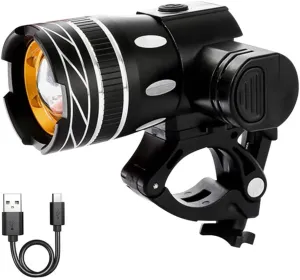 Bicycle Headlights, Front LED Bicycle Indicator Light, Bright USB Rechargeable Bike Light Set, Multiple Modes Integrated Switch, Easy to Install for Men Women Kids Road Mountain Cycling