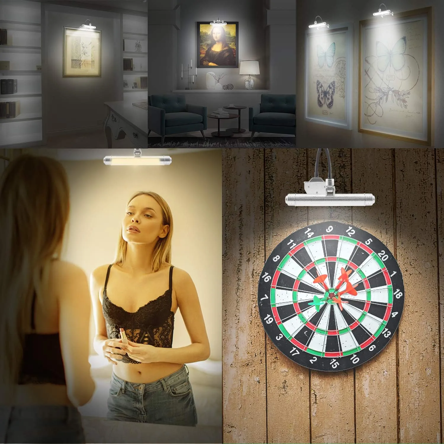 BIGMONAT USB Rechargeable Picture Light Wireless Led Art Light with Remote Control,Rotatable Painting Light Head of 3 Lighting Modes Dimmable Display Lamp for Frame Portrait Artwork Trophy
