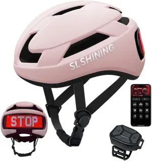 Bike Helmet, Smart App Program Bike Helmet with USB Rechargeable Light, Back Light Mountain for Adult&Men Women, with Turn Signals Remote Control