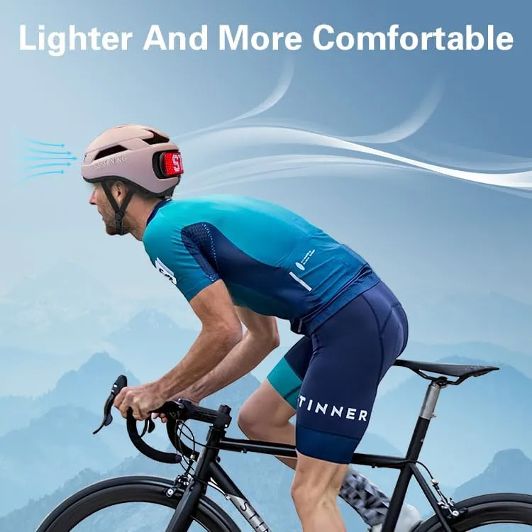 Bike Helmet, Smart App Program Bike Helmet with USB Rechargeable Light, Back Light Mountain for Adult&Men Women, with Turn Signals Remote Control