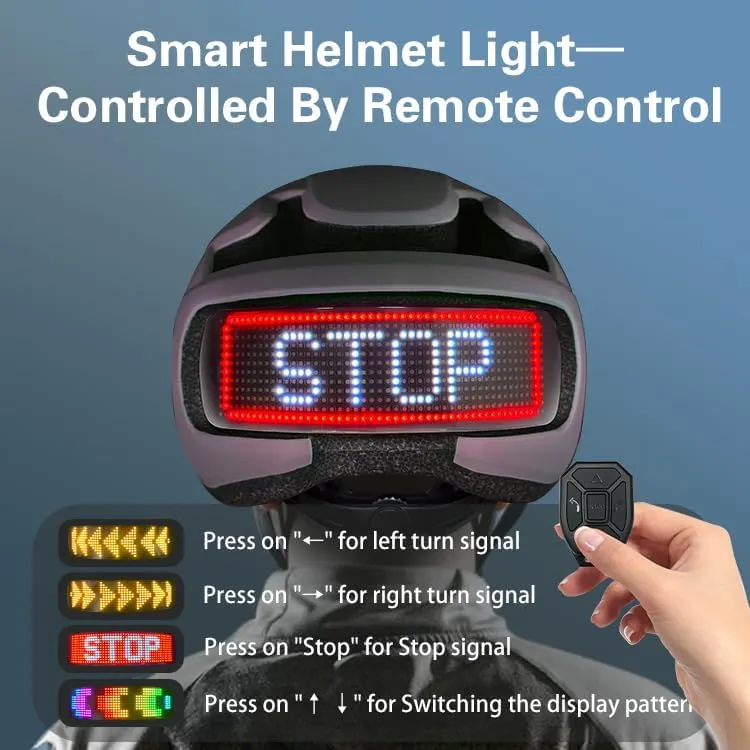 Bike Helmet, Smart App Program Bike Helmet with USB Rechargeable Light, Back Light Mountain for Adult&Men Women, with Turn Signals Remote Control