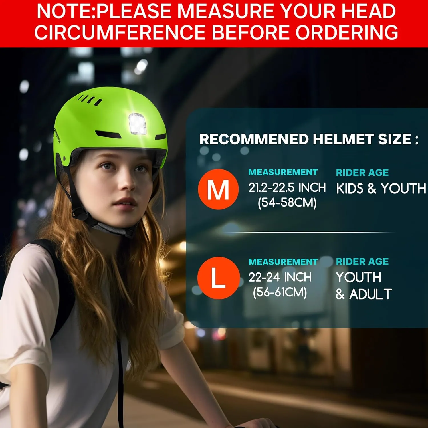 Bike Helmet with LED Lights Bicycle Helmets Commuter Cycling Helmet USB Rechargeable Front & Back LED Light Helmet for Adult Men Women