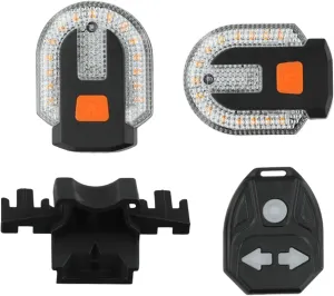 Bike Indicator, Two-Lamp Split Bike Indicator, Rear Signal Light, USB Rechargeable Battery, High-Visibility Taillight, 18x4x13cm for Messengers Night Trail Riding Safety