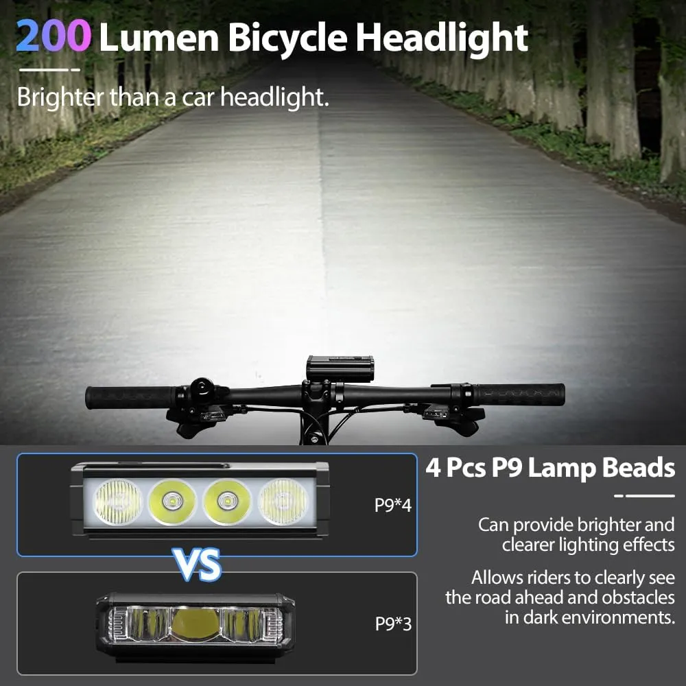 Bike Lights for Night Riding, 1000 Lumen Bike Front Light with Digital Display, USB Rechargeable Bicycle Light, IPX5 Waterproof Bike Headlight for Adult Kid Mountain