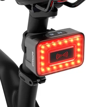 Bike Tail Light Radar with 500m Smart Brake Warning Detection - IPX6 Waterproof USB Rechargeable Rear Safety Light Radar for Cycling, Auto-Brightness & Visual Alerts for Approaching Vehicles