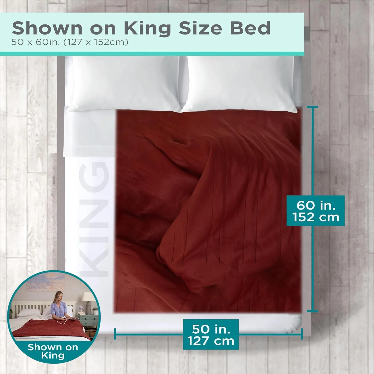 BLACK DECKER Heated Blanket Electric Throw, Fleece Electric Blanket, Heating Blanket with 4 Heating Levels, 3H Timer, Auto Shutoff, Fast Heating (50x60 inches, Maroon)