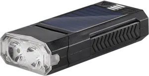BNEI Bicycle Headlight   Horn, USB/Solar Dual Mode Charging, Three Light Modes, Power Display, 4000 mAh Large Battery, 12.2 * 5.5 * 2.6cm