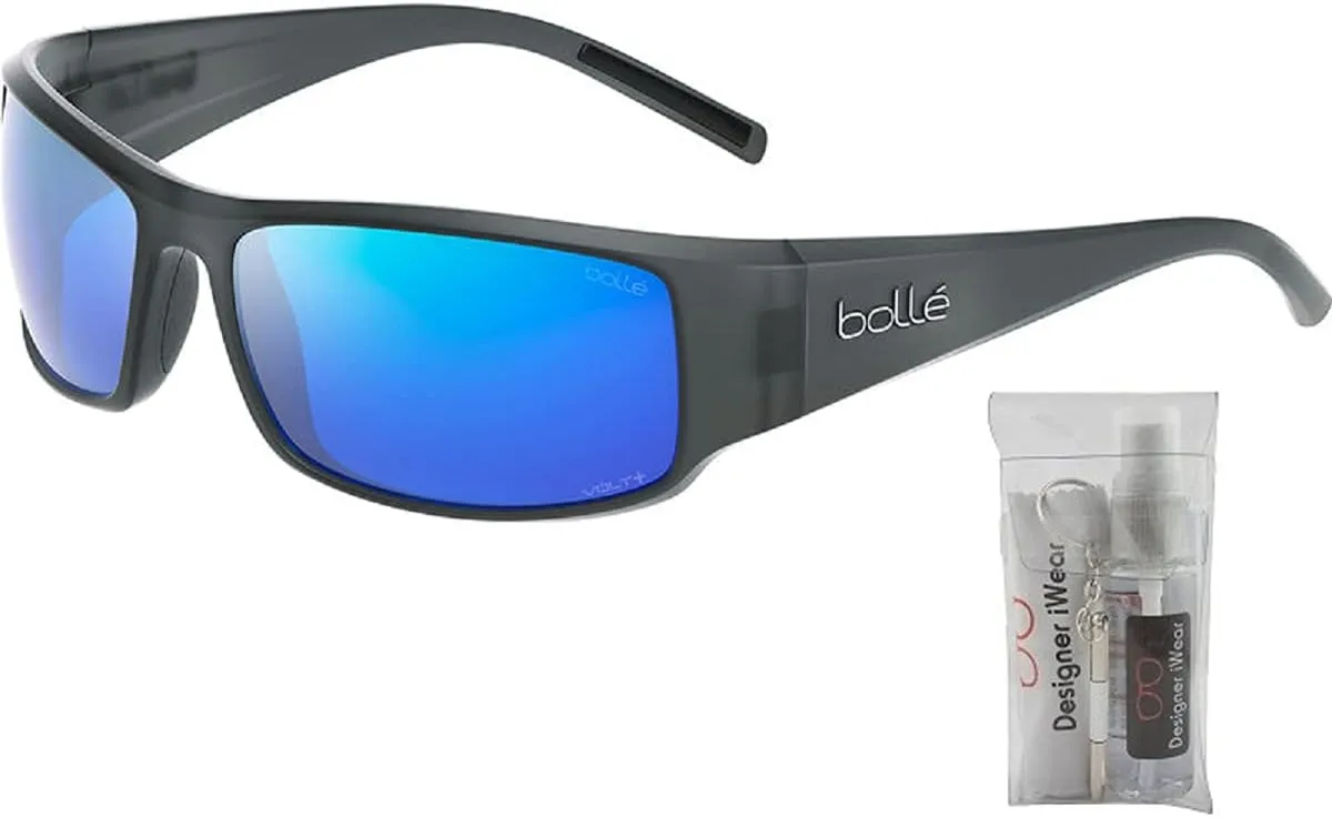 bollé King 63MM Wrap Around Sunglasses for Men for Women   BUNDLE With Designer iWear Complimentary Eyewear Kit