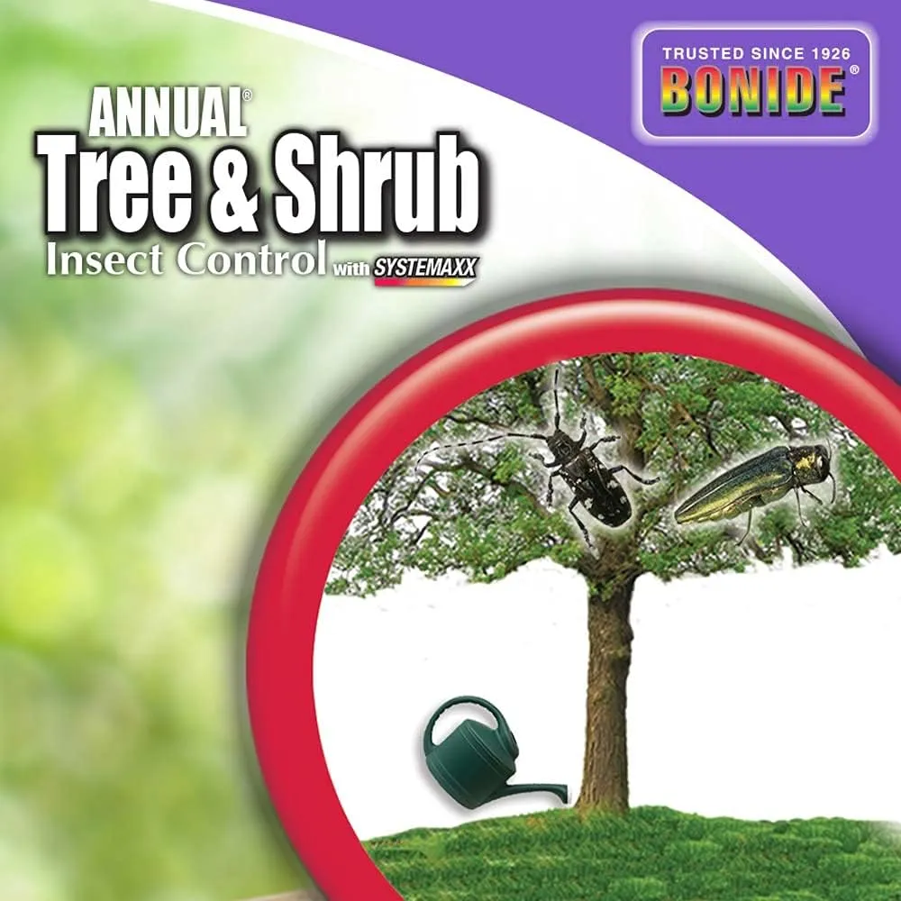 Bonide Annual Tree & Shrub Insect Control with Systemaxx, 128 oz Concentrate, Year Long Protection and Insect Killer