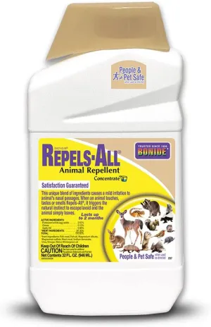 Bonide Repels-All Animal Repellent, 32 oz Concentrate, Long Lasting Outdoor Garden Deer Repellent, People and Pet Safe