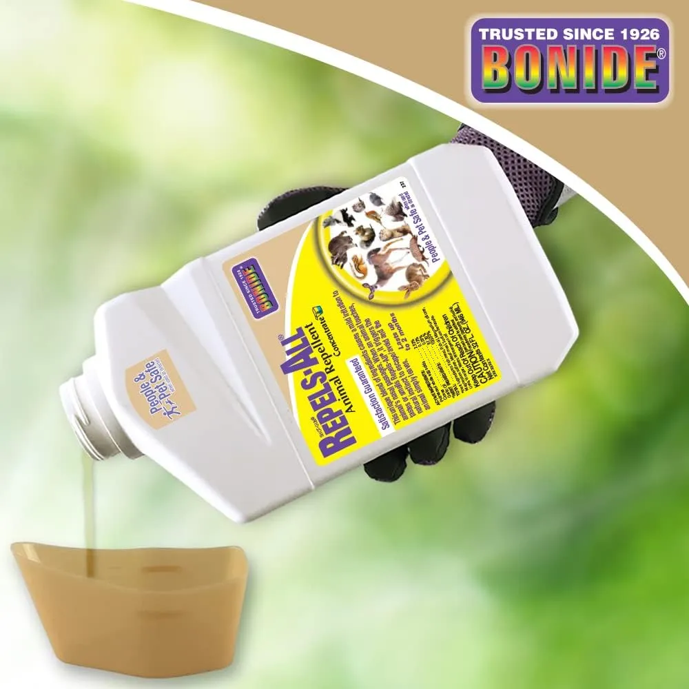 Bonide Repels-All Animal Repellent, 32 oz Concentrate, Long Lasting Outdoor Garden Deer Repellent, People and Pet Safe