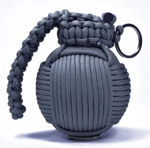 BORED? PARACORD! - Charcoal Color Emergency Paracord Survival Kit Grenade - 44 Life Saving Items Inside