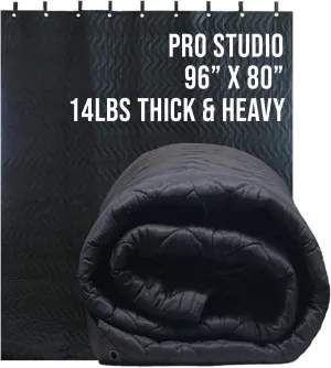 BoxerTools XL Pro Studio Sound Dampening Thick Blanket 96" x 80" - Metal Grommets, Heavy Duty Loops, Light Blocker, Acoustic Treatment Blanket, Insulated, Sound Reducing