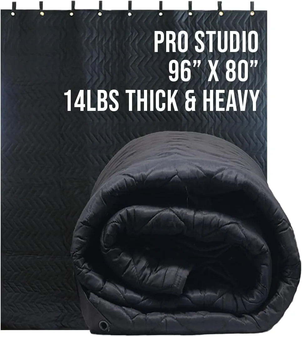BoxerTools XL Pro Studio Sound Dampening Thick Blanket 96" x 80" - Metal Grommets, Heavy Duty Loops, Light Blocker, Acoustic Treatment Blanket, Insulated, Sound Reducing