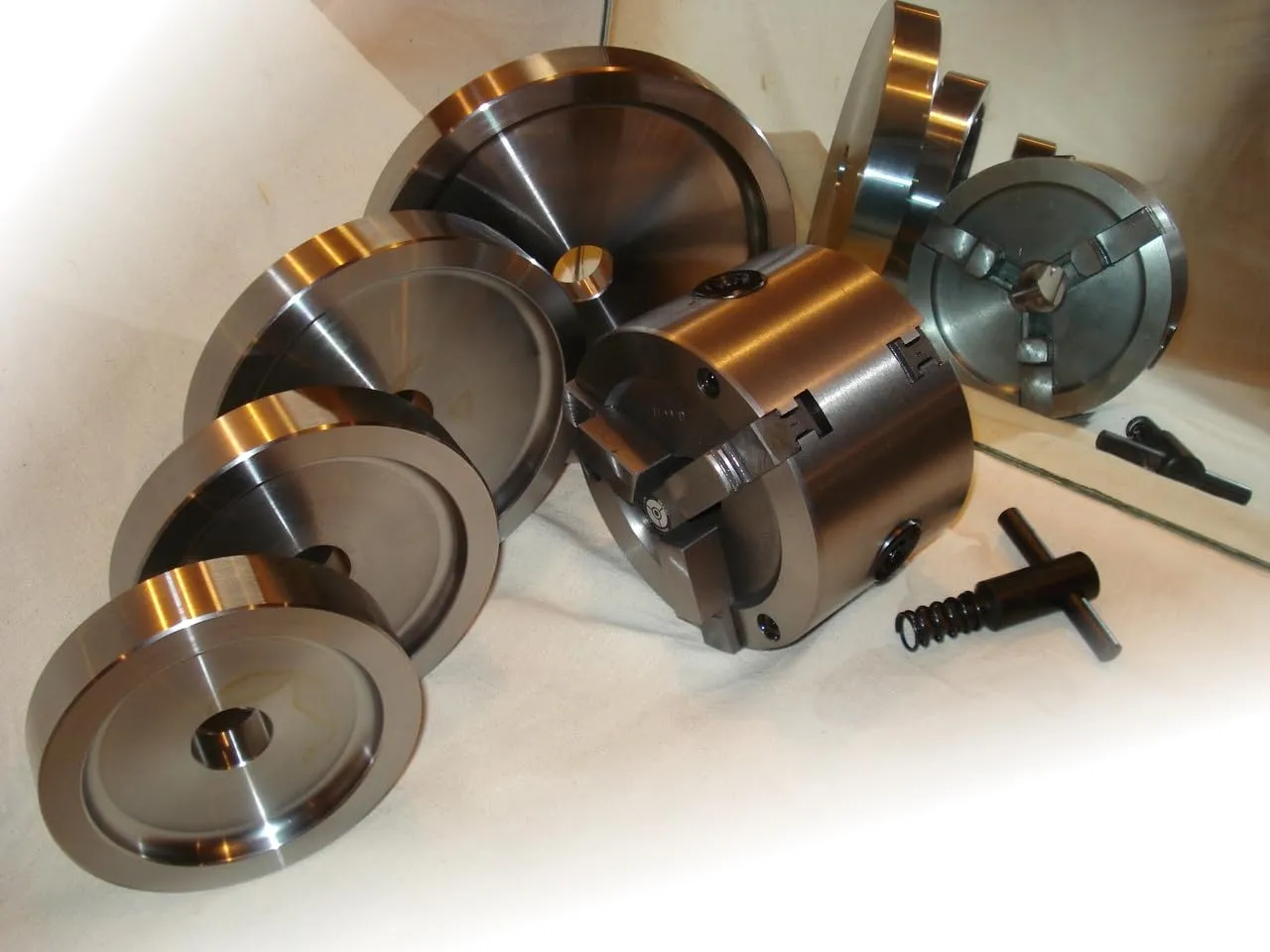 Brake Lathe 1" Double Quick Chuck Adapter/Backing Plate/Key fits Ammco
