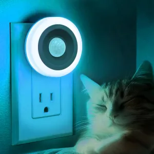 Briignite Motion Sensor Night Light Azure Blue, 2 Pack Night Lights Plug into Wall, Auto On/Off Motion Activation Nightlight, Energy-Saving 0.6W LED Blue Night Light, Ideal for Kids, Bedroom, Bathroom