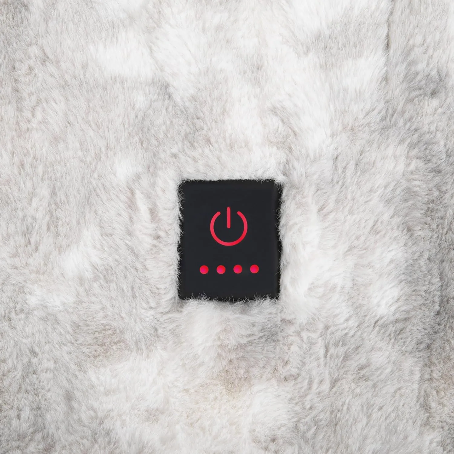 Brookstone Heated Throw Blanket - Heat Blankets Electric - Faux Fur Heated Throw Blanket- 4 Heat Settings, 4-Hour Auto Shut Off, 100% Polyester, 50"x60" - Ivory Marble