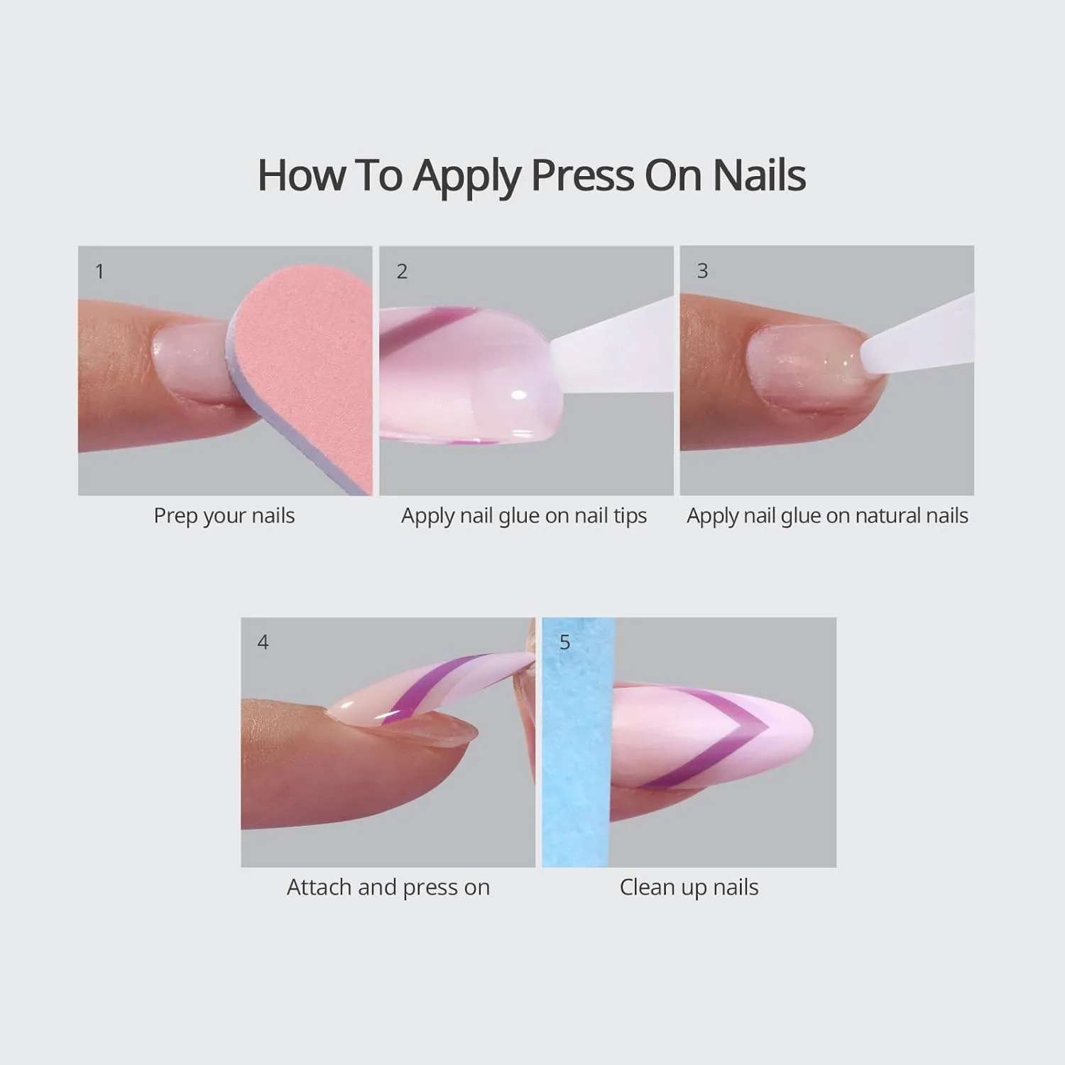 BTArtbox Press On Nails Short - Chrome Cat Eye Square Press On Nails with Glue for Women, Opaque Soft Gel Glue On Nails in 16 Sizes - 32 Stick On Nails Kit, Glass Ocean