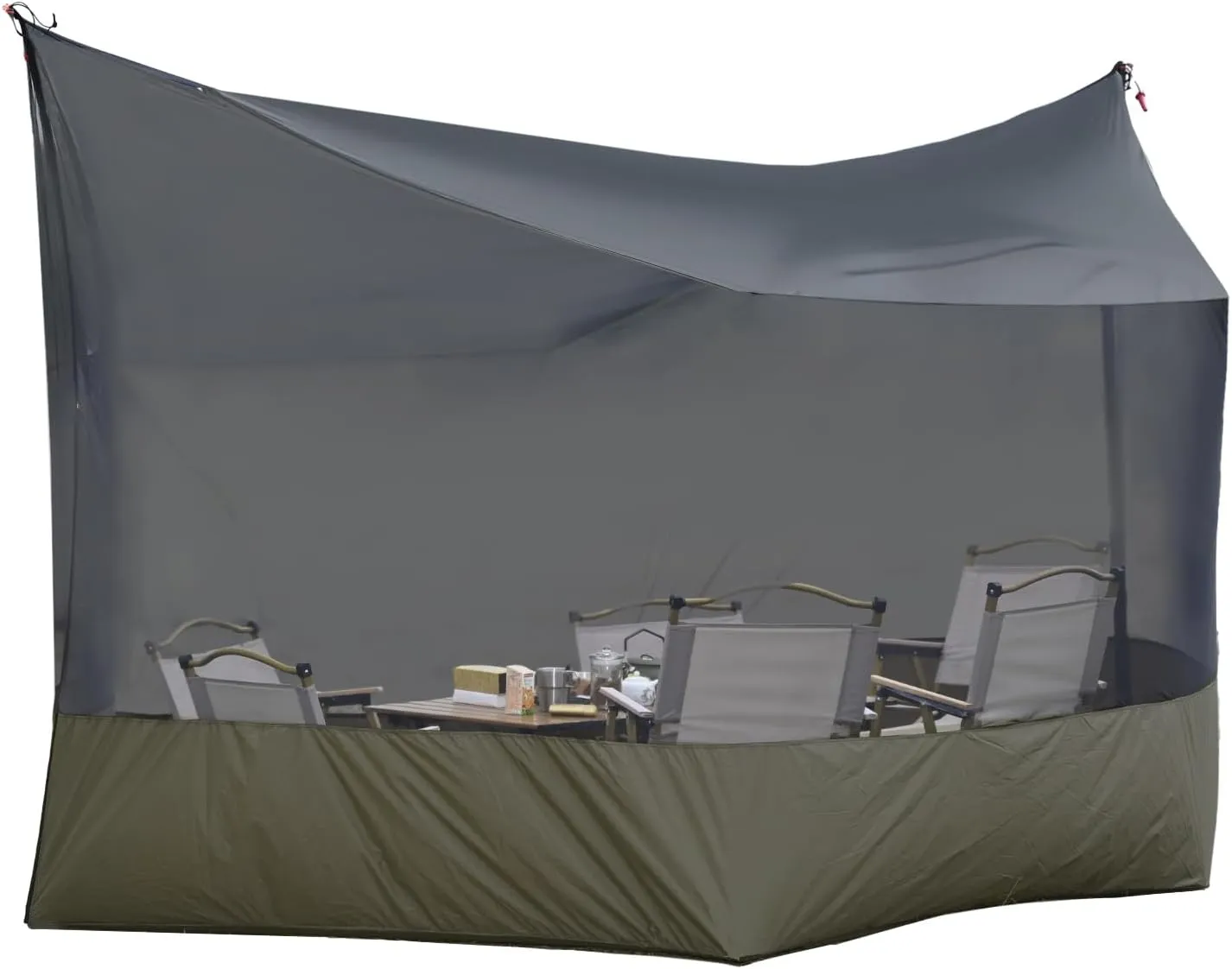 Camping Tarp Mosquito Net, Hammock Screen House Camping Lightweight Bugnet for Tarp 360 Degree Protection for Camping Patio Backyard Hiking Backpacking, OD Green