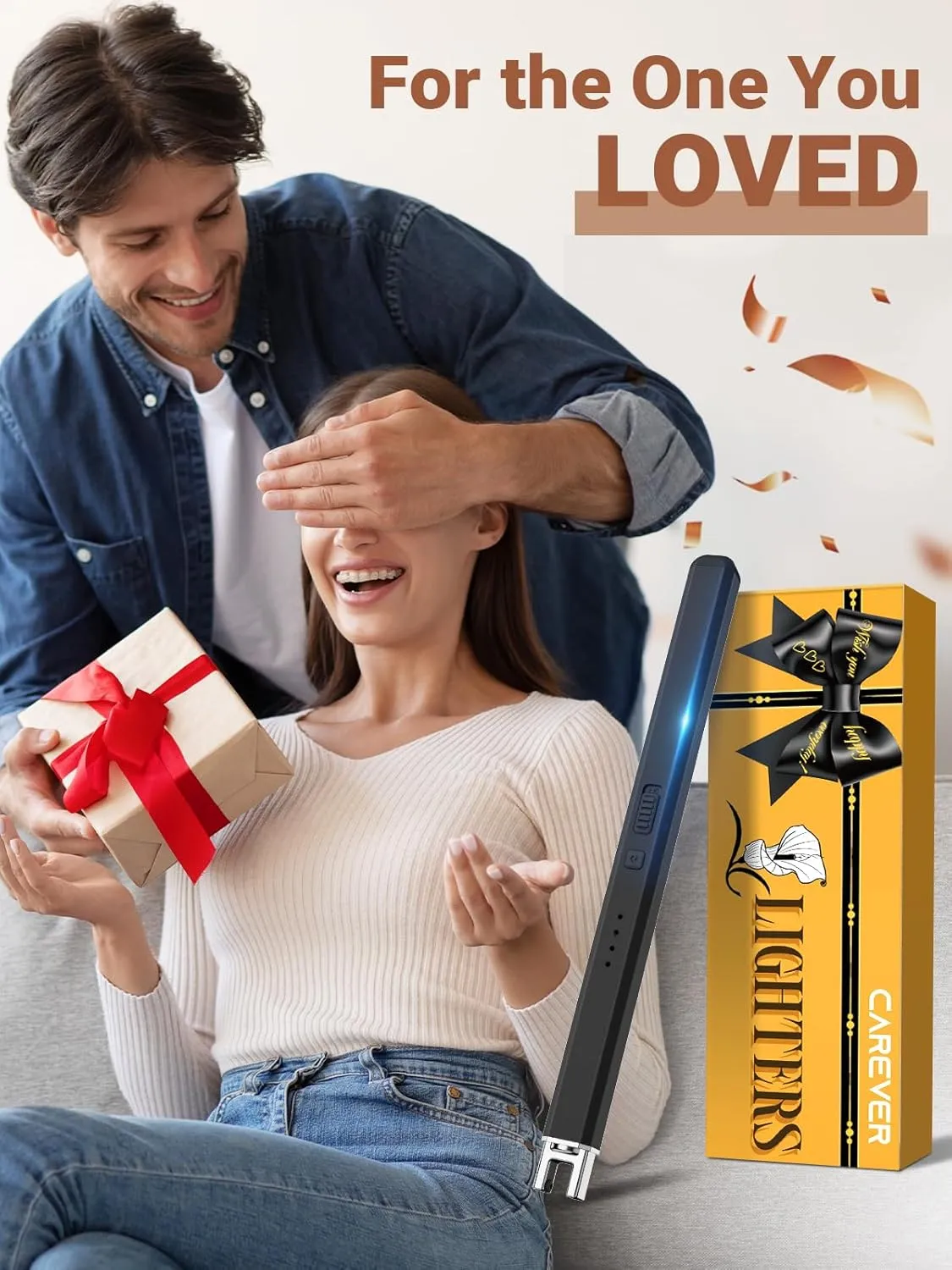 Candle Lighter Stocking Stuffers for Women Men: 2Pack Electric Plasma Flameless Rechargeable Lighters Christmas Birthday Gifts Present for Her Women Men Mom Adults Cool Gadget for Kitchen Home Camping