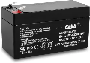 Casil 12V 1.2Ah Replacement Battery Compatible with ADI/Ademco 484 Security System, Technacell TC1212 Emergency Light