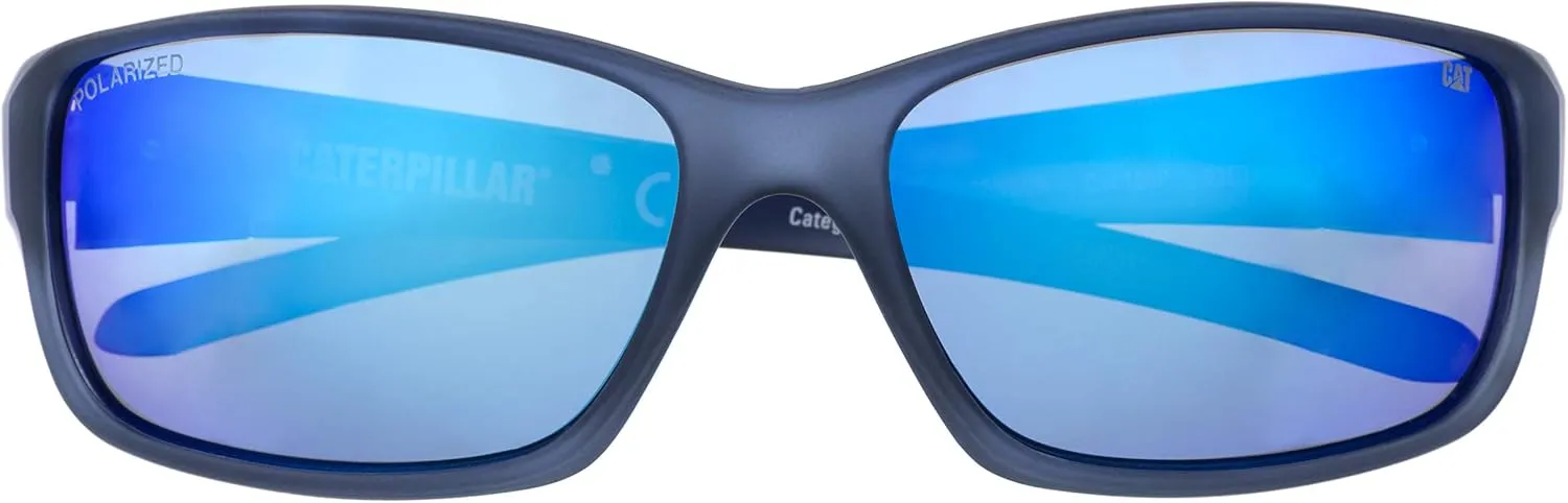 Caterpillar Men's Sensor Rectangular Polarized Sunglasses