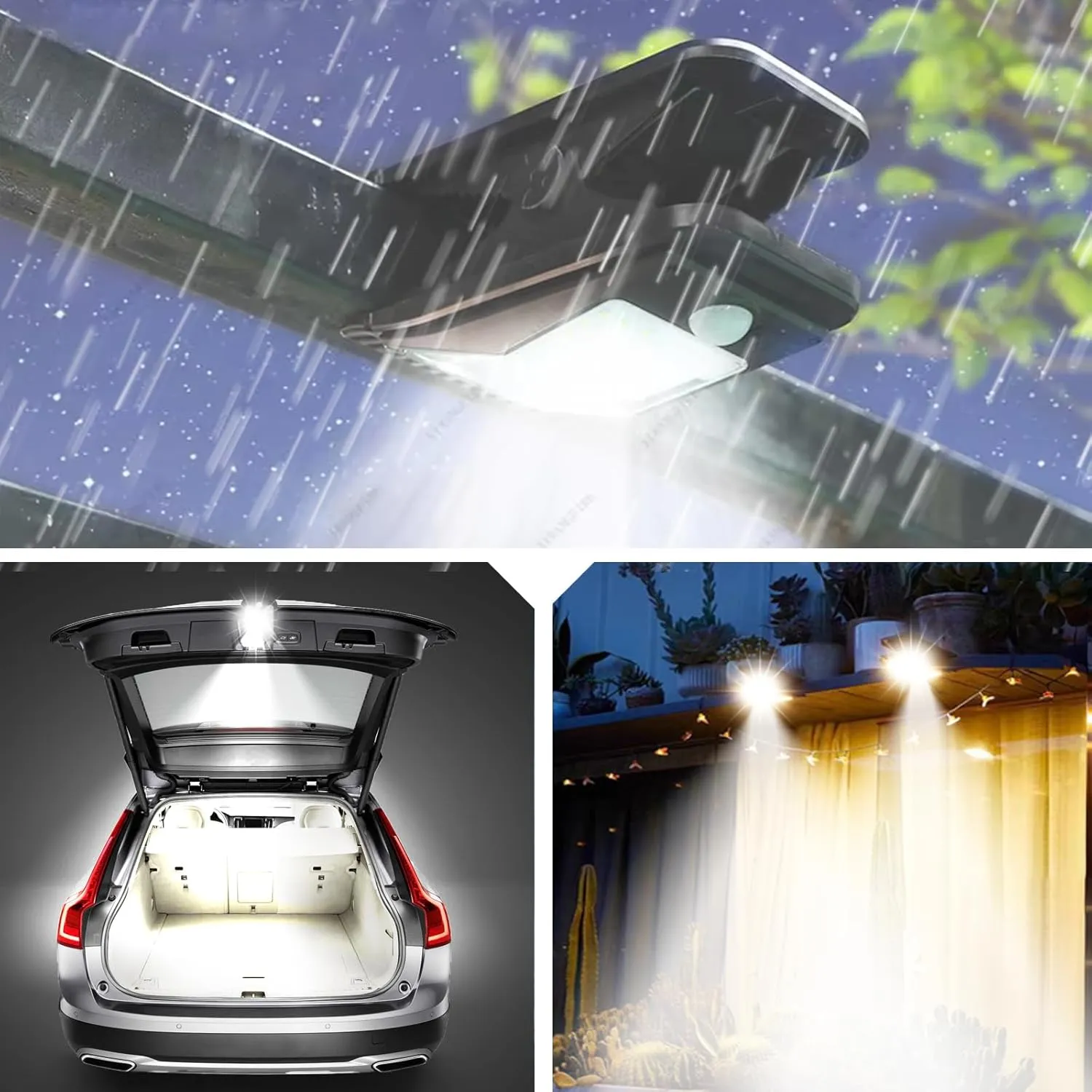 Clip on Solar Lights Outdoor, 3 Light Modes Chain Link Fence Lights Solar Powered Motion Sensor Outdoor Lights for Patio Wall Gutter Camping RV (45LED, 2 Packs)