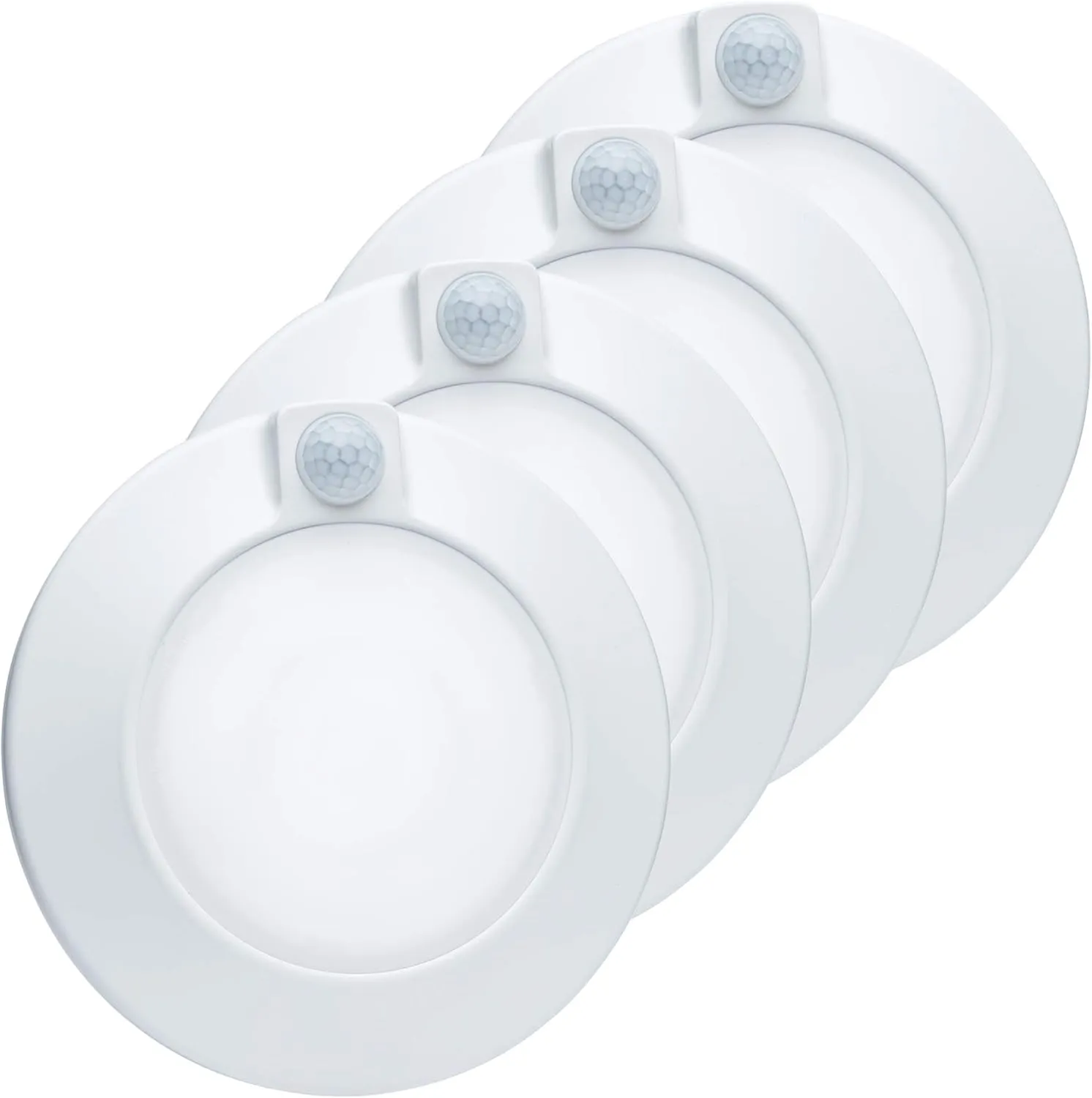 Closet Lights Motion Sensored Indoor Ceiling Mount LED-10W 5000K Closet Stair Porch Ceiling Pantry Motion Activated Light 6-7/8 Inch 90CRI 600lm Hardwire to Junction Box, No Battery, Damp Rated 4 Pack