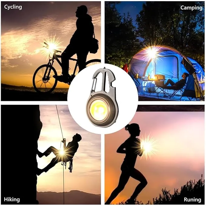 COB Keychain Work Light,COB Keychain Flashlight,Mini Portable Keychain Tools - USB Rechargeable, 800 Lumens,Multifunctional Work Light with Screwdriver- Portable Outdoor Emergency Lighting