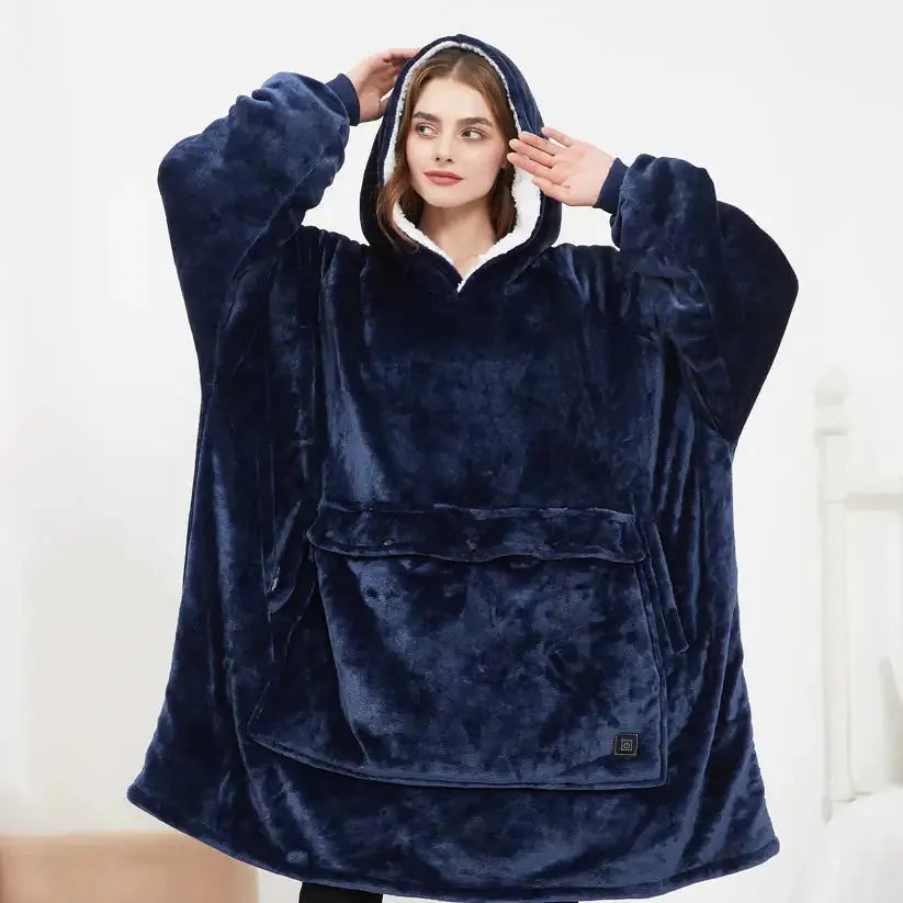 Comfy Heated Hoodie Blanket