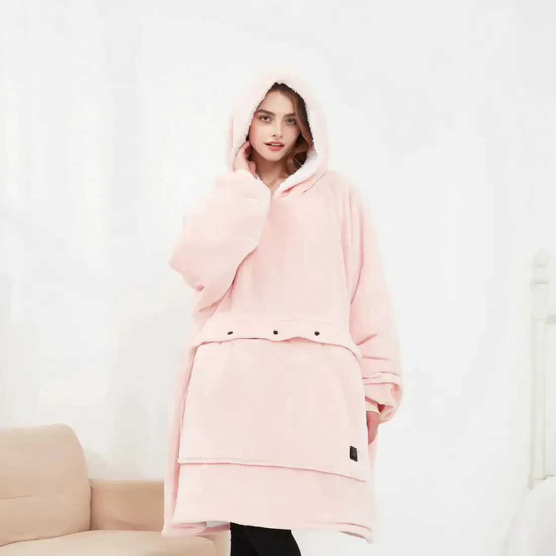 Comfy Heated Hoodie Blanket