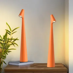 Cordless Small Table Lamps Set of 2,3 Levels Brightness Portable Desk Lamp,Rechargeable Battery Lights for Outdoor, Restaurant, Bedside, Baby Night Light,Gifts(Orange)