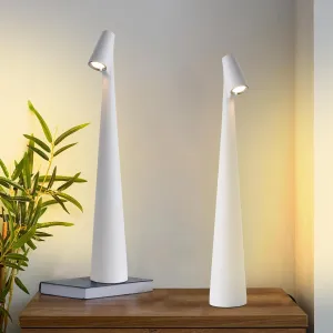 Cordless Small Table Lamps Set of 2,3 Levels Brightness Portable Desk Lamp,Rechargeable Battery Lights for Outdoor, Restaurant, Bedside, Baby Night Light,Gifts(White)