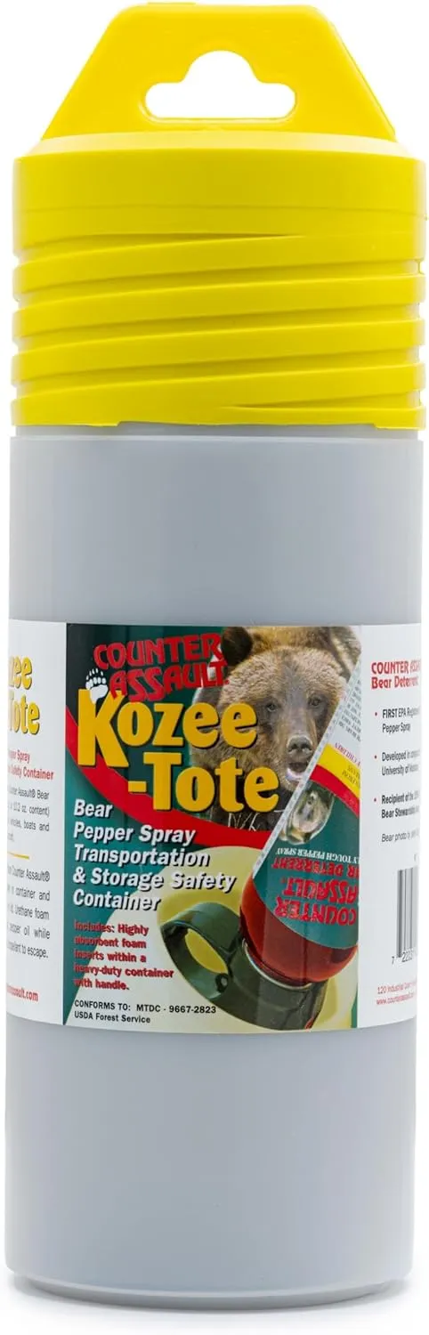 Counter Assault Kozee-Tote Bear Spray Carrier - Fits 8.1 oz & 10.2 oz Bear Deterrent Canisters - Made in the USA