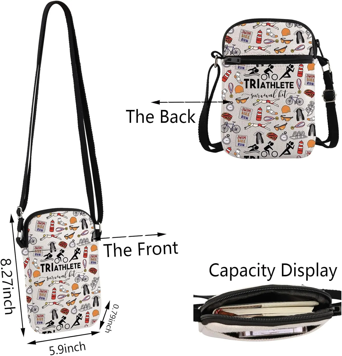 CR Triathlon Survival Kit with Themed Zipper Bag for Female and Male Triathletes