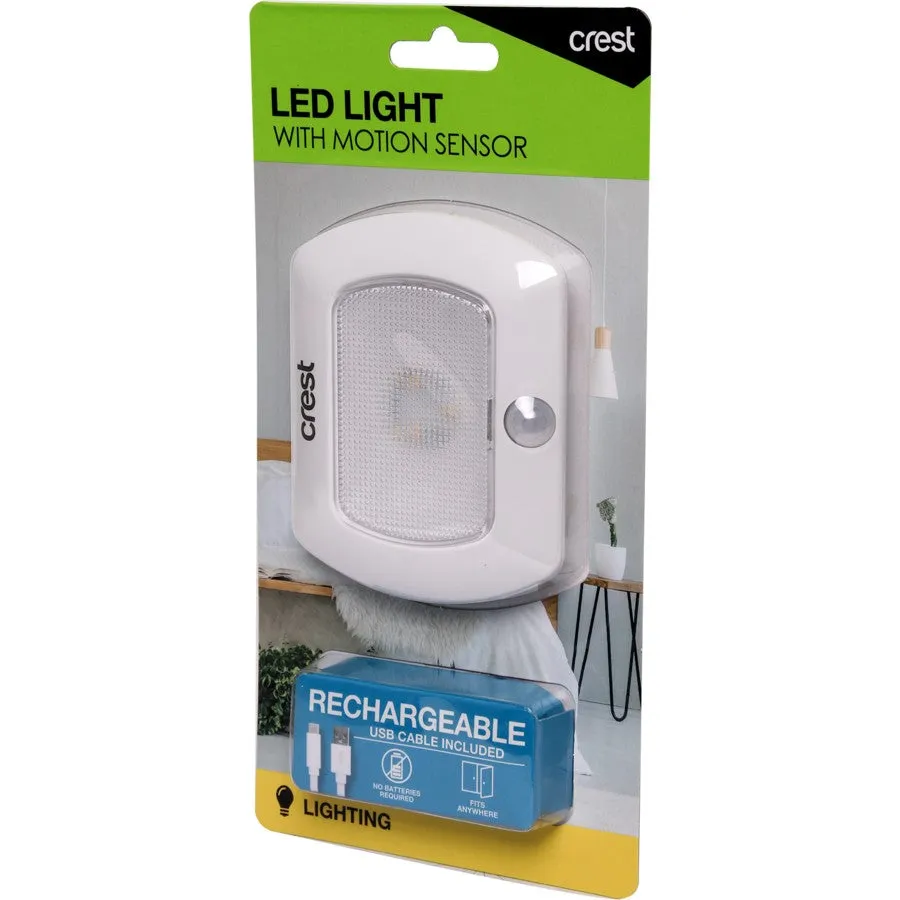 Crest 50 Lumens Rechargeable Compact LED Motion Sensing Light
