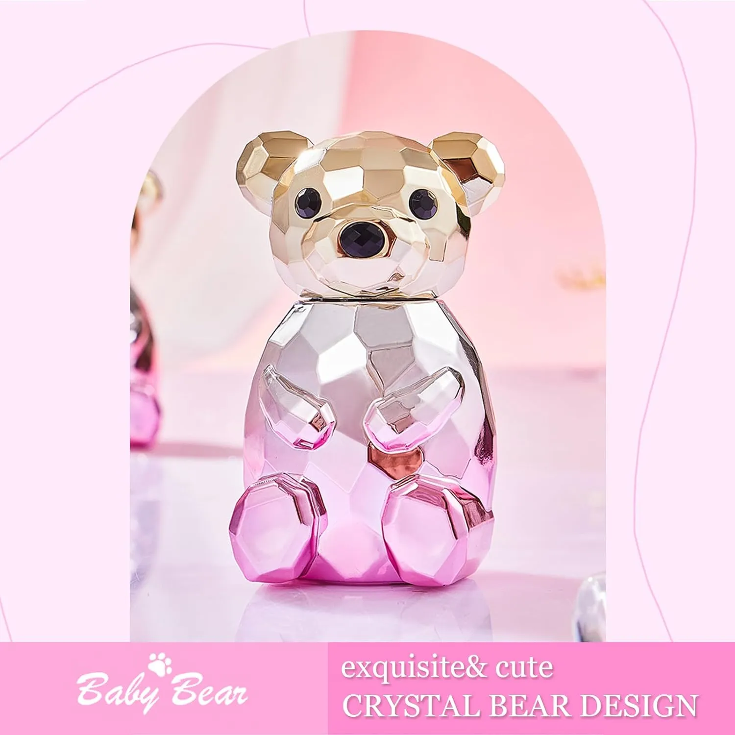 Crystal Bear Eau De Parfum Spray Natural Fragrance Parfum with Gift Box Package Lasting and Charming Personal Perfume for Women and Men 75ML