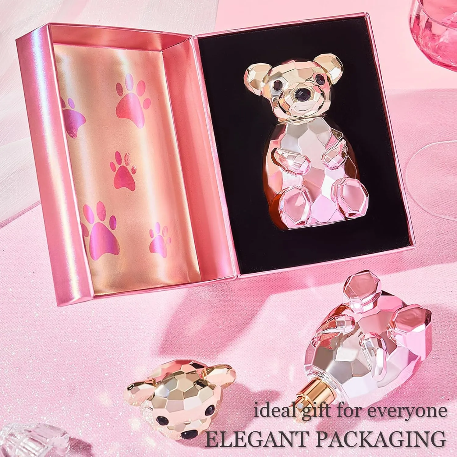 Crystal Bear Eau De Parfum Spray Natural Fragrance Parfum with Gift Box Package Lasting and Charming Personal Perfume for Women and Men 75ML