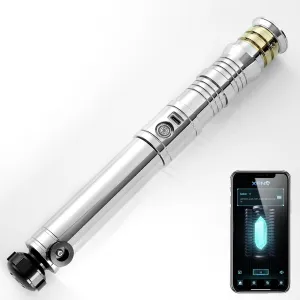 CUSTOM SABER Sensitive Smooth Swing RGBX Motion Control Light Saber, Support Real Heavy Dueling, Infinite Color Changing, 16 Sound Fonts, Aluminium Alloy Hilt Revan Light Saber for Adult Gift