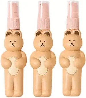Cute Bear Travel Spray Bottle Set Refillable Containers with Waterproof Storage Bag Silicone Squeeze Bottle Silicone Travel Bottles for Travel