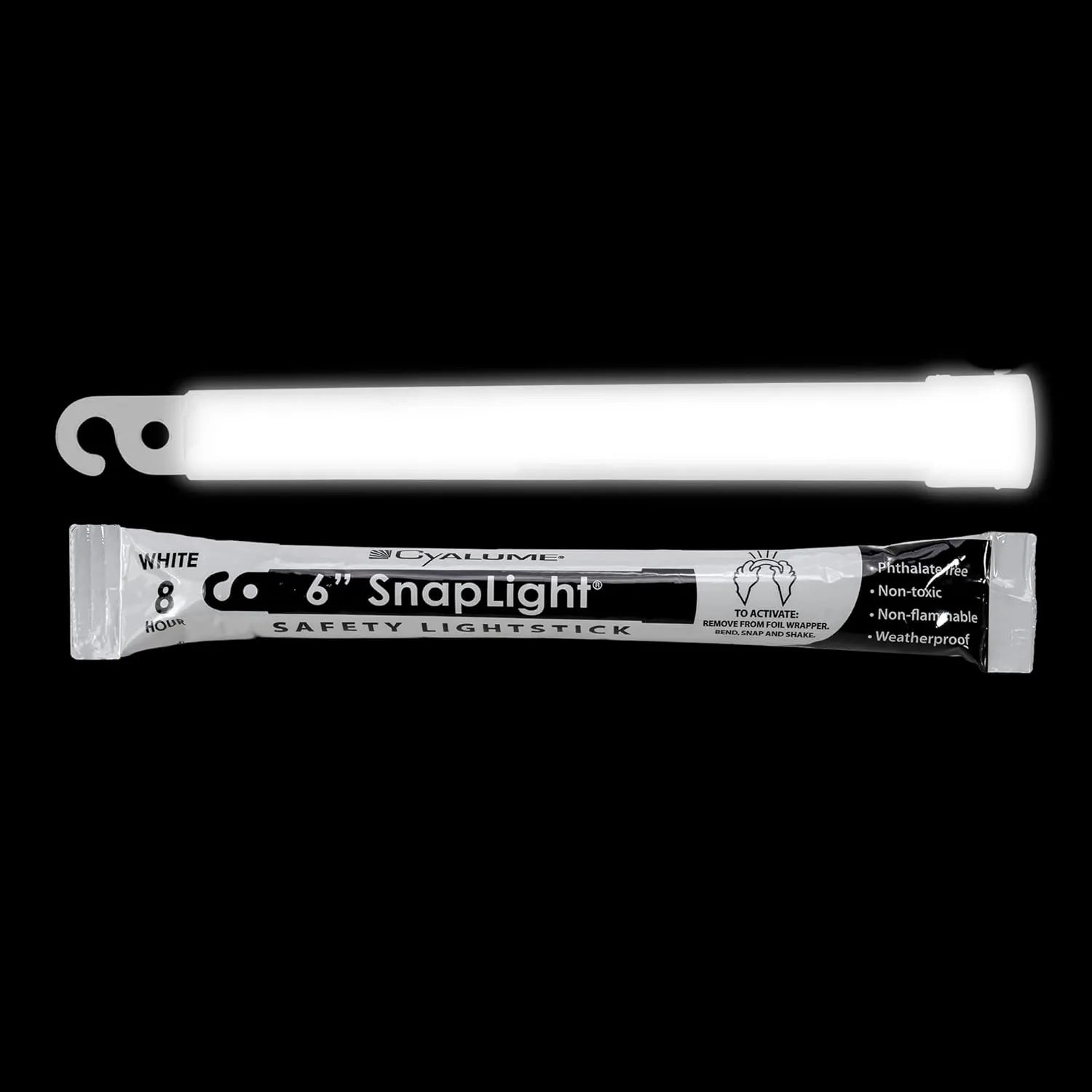Cyalume White Emergency Glow Sticks - Premium 6” SnapLight Survival Glow Sticks with 8 Hour Duration for Use as Emergency Flares and Hiking Safety Gear (Bulk Pack of 10 Safety Glow Sticks)