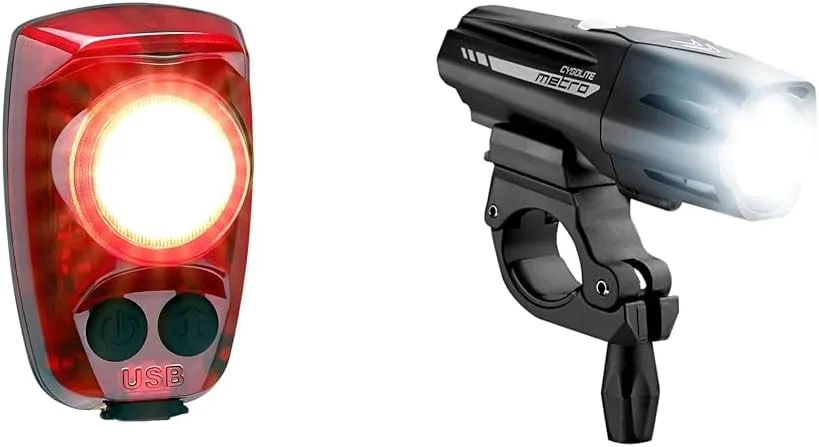 Cygolite Hotshot Pro 200 Lumen Tail Light & Metro Plus 800 Lumen Headlight Bundle
