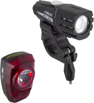 Cygolite Streak 450 Lumen Headlight & Hotshot SL 50 Lumen Tail Light USB Rechargeable Bike Light Combo Set