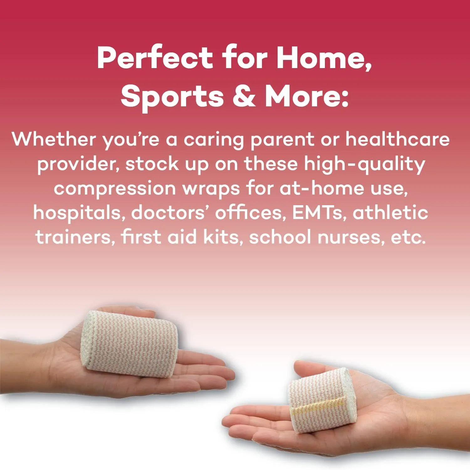 Dealmed 4" Elastic Bandage Wrap with Self-Closure – 50 Elastic Bandages, 5 Yards Stretched Compression Bandage Wrap, Wound Care Product for First Aid Kit and Medical Facilities