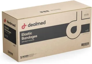 Dealmed 6" Elastic Bandage Wrap with Self-Closure – 50 Elastic Bandages, 5 Yards Stretched Compression Bandage Wrap, Wound Care Product for First Aid Kit and Medical Facilities