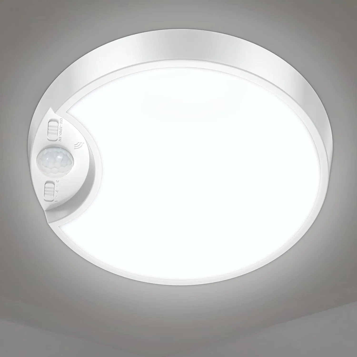 DEEPLITE Battery Ceiling Light Motion Sensor with Remote,Wireless Rechargeable Ceiling Light Motion Activated Light for Closet Bathroom Shower Hallway Pantry Laundry Stairs Garage Porch Shed - 2 Pack