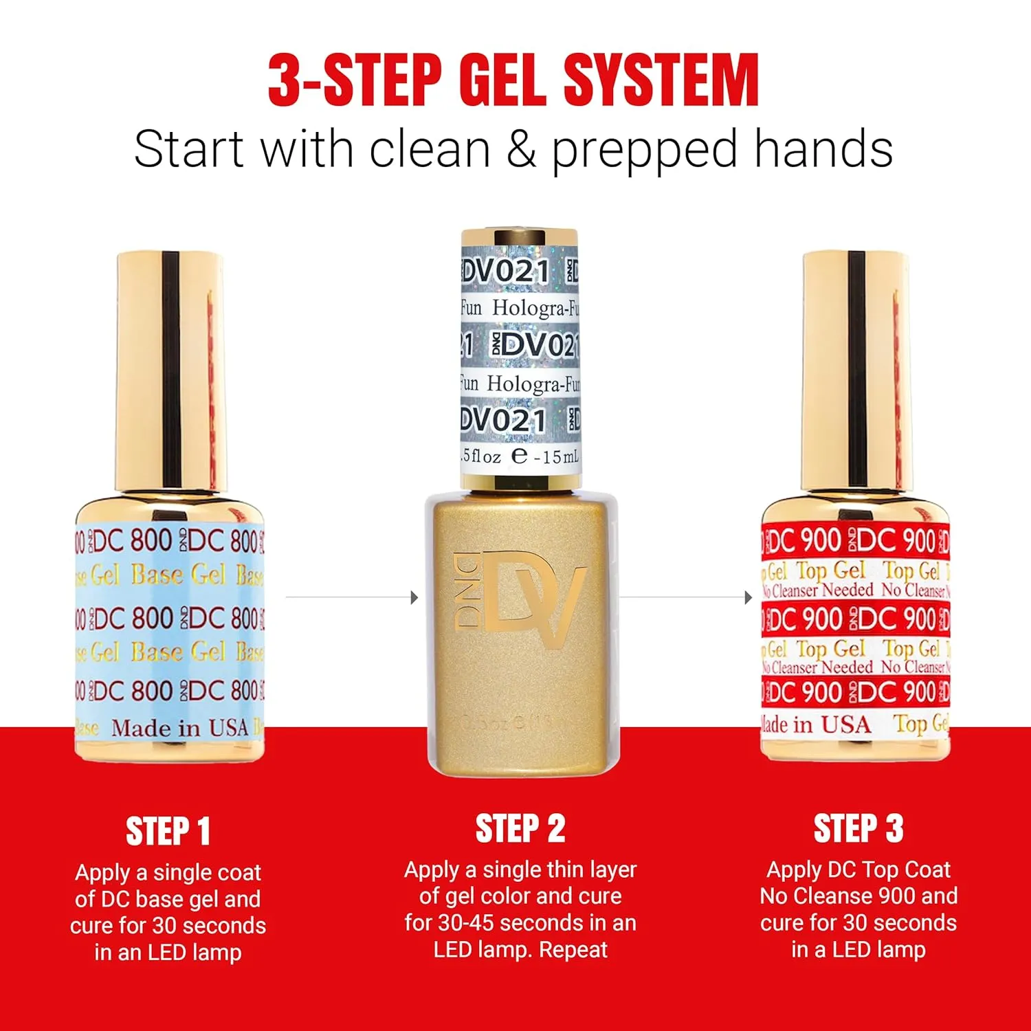 DND Gel Diva Polish Set, Mirrorball Collection, UV/LED Gel Polish and Air Dry Nail Lacquer, Matching Chip-Free Polish Duo, Green030 Jade Jingle, 0.5 Fl Oz Each