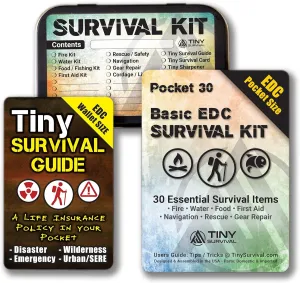 Do-It-Yourself: EDC Survival Kit Bundles: Kit   Tiny Survival Guide   Storage Tin/Emergency, Disaster, Tactical - Great Gift!
